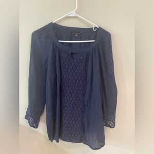 Zac & Rachel Blue Lace Detailed Blouse